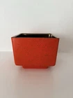 MCM Vintage Shawnee Planter Red Rustic Touche Bronze Interior Square # 1003