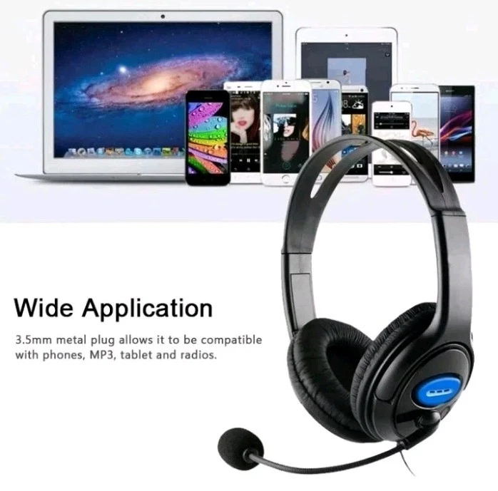 CUFFIE GAMING PER PS4 PC XBOX ONE AURICOLARE CON MICROFONO E CONTROLLO VOLUME - Immagine 2 di 2