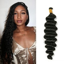Deep Wave Boho Braids 100G Unprocessed Brazilian Human Hair 20in Natural Color