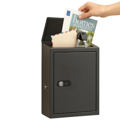  Mailbox with Combination & Key Unlock, Metal Mail Boxes Combo Lock+ Key Unlock