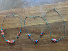 LOT OF 3 Southwest Turquoise Red Coral Necklace on Silver wire.  aLe — photo 1