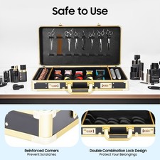 Barber Stylist Suitcase Clippers Trimmers Scissors Combs Storage Box Tool Case