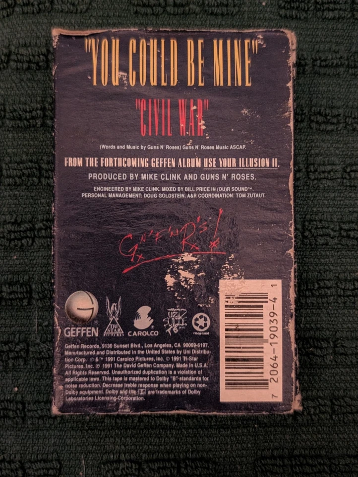 Guns N Roses You Could Be Mine Single Cassette Tape Foto 3 de 3