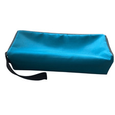 Vintage 15-Capacity Audio Cassette Tape Carrying Case Teal/Aqua Blue Nylon
