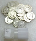 1954 P & D Franklin Silver Half Dollar Bright Luster Roll 20 coins in tube #U339