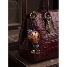 Mosaic Ladybug Glass Enamel Pendant Bag Charm Butterfly Bee Flower Keychain Flat