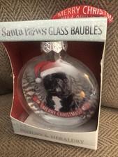 Santa Paws Glass Staff Bull Terrier Black 