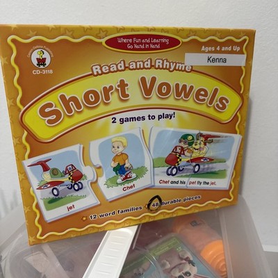 Carson Dellosa Read and Rhyme Short Vowels educational puzzle game set
