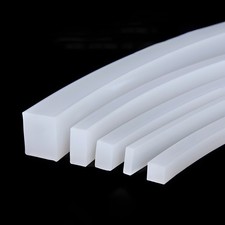 White Silicone Rubber Flat Strip Sealing Gasket, Width 5mm-80mm Thick 0.5mm-50mm
