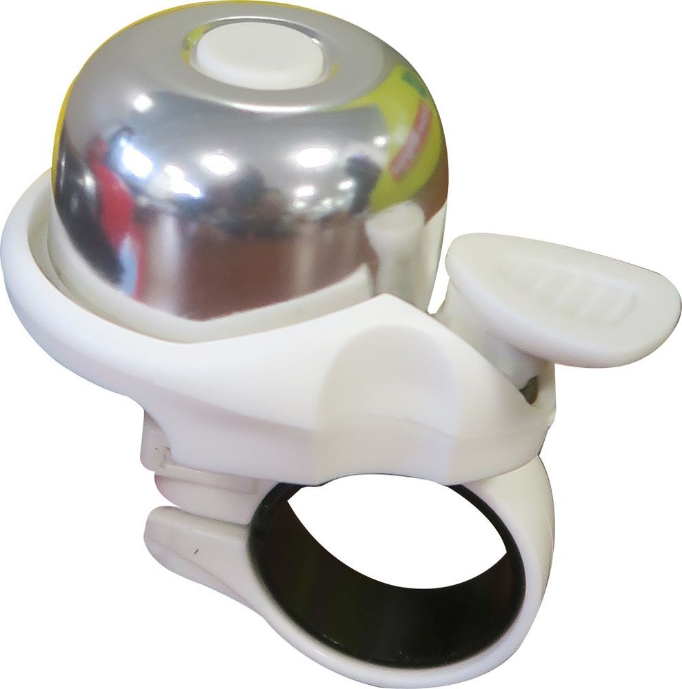 MIni campanello universale per bicicletta in acciaio di colore bianco/silver On