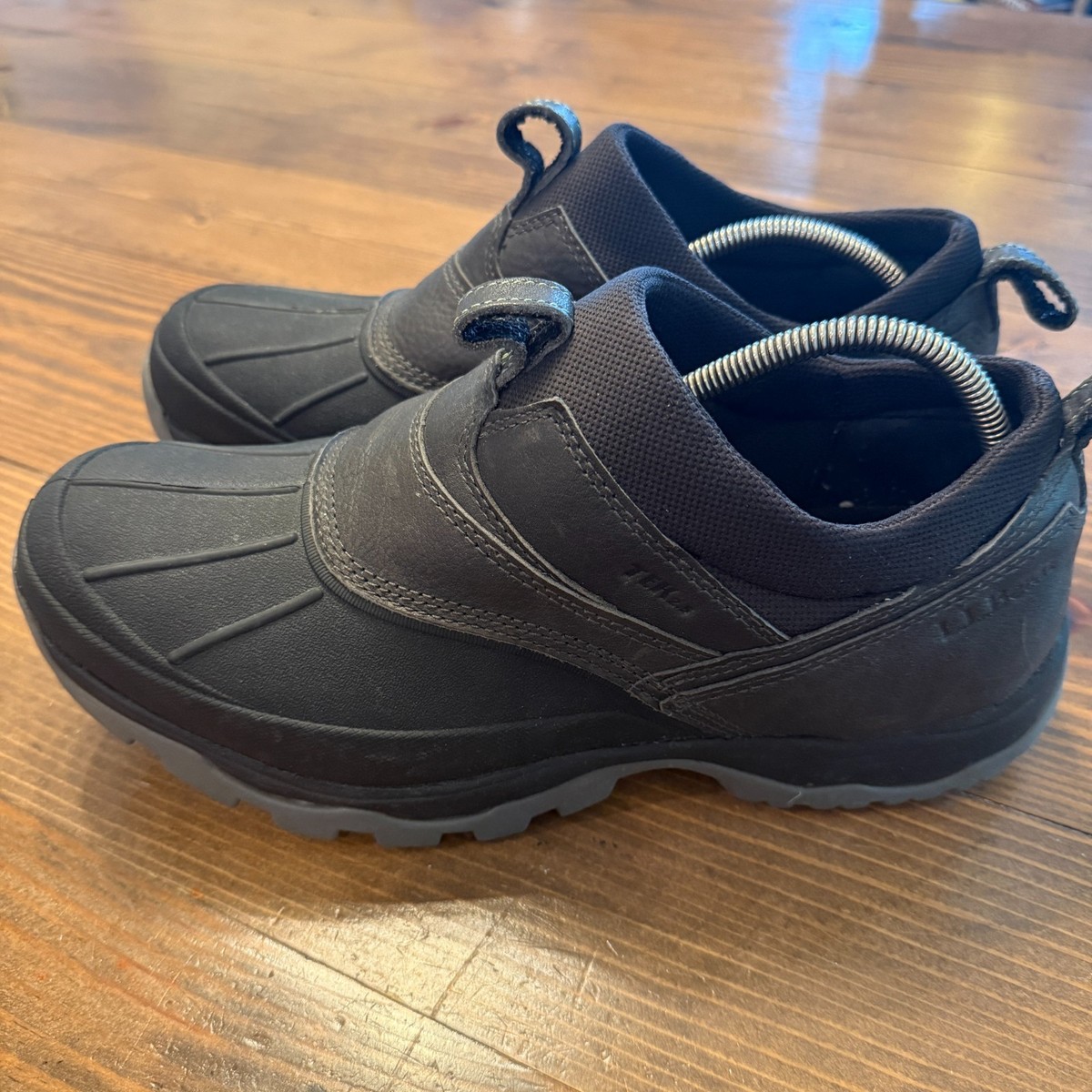 L.L. Bean Brown and Dark Gray Waterproof Slip-On Storm Chaser Boots ll bean storm chaser 5 mens size 9 shoes brown leather  main image 2