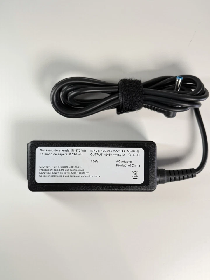 10 x Adaptador de corriente alterna 100% HP 45W punta azul genuino (reetiquetado, sin cable de alimentación) Foto 3 de 4