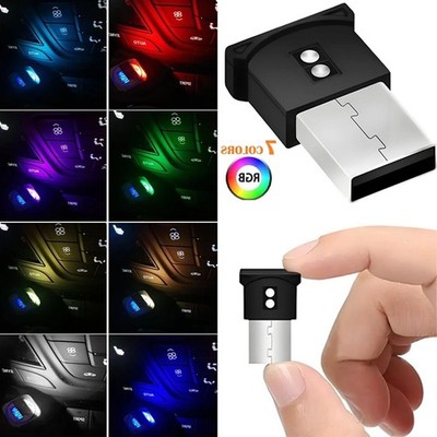1x USB LED Car Neon Atmosphere Ambient Light Bulb Mini Lamp Interior Accessories