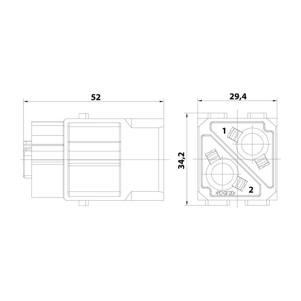 Module mâle HARTING 09140023051 en polycarbonate robuste pour liaisons critiques