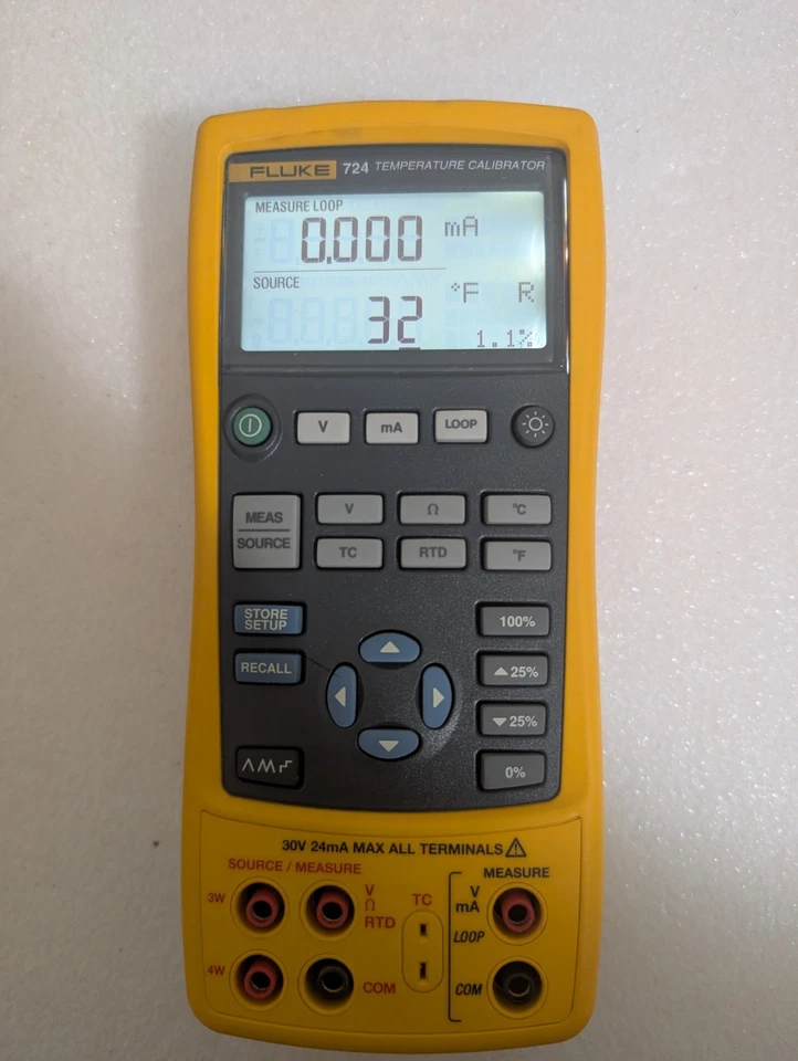 Fluke 724 Process and Temperature Calibrator with Leads works fine - Image 2 of 4