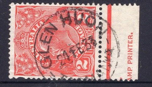 Tasmania nice GLEN HUON 1933 pmk on part imprint KGV