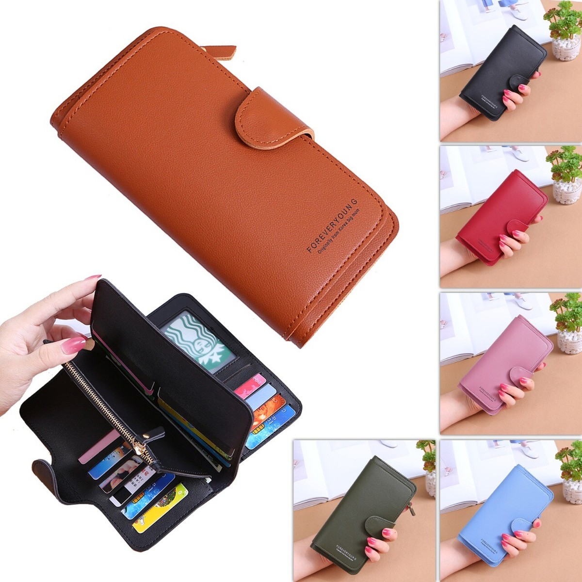 Ladies Leather Wallet Long Purse Phone Card Holder Case Clutch Large  Capacity UK