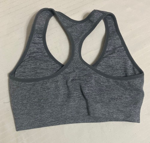 Skechers Small Sports Bra Gray Pullover Wireless Removable Pads Racerback size S - Picture 2 of 3