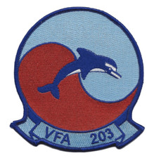 4.5" NAVY VFA-203 BLUE DOLPHINS EMBROIDERED PATCH