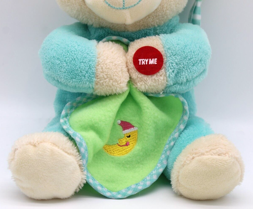 Hugfun Sleepy Prayer Bear 10" Plush Green Light Up Recites "Lay Me Down Sleep" - Picture 4 of 15