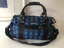 PEPE JEANS borsa cool blu/nero a quadri in tessuto