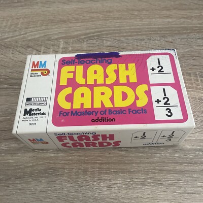 Vintage Milton Bradley Flash Cards Addition COMPLETE DECK 1978 Self-Teaching