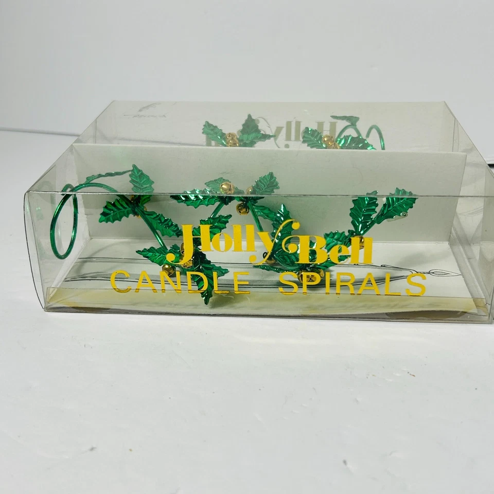 Рождественский декор Dept 56 спирали свечи металлические зеленые Holly and Bells конусообразная упаковка - Изображение 2 из 4
