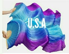 Silk Fan Veils Belly Dance 100 Silk Quick Ship USA Store