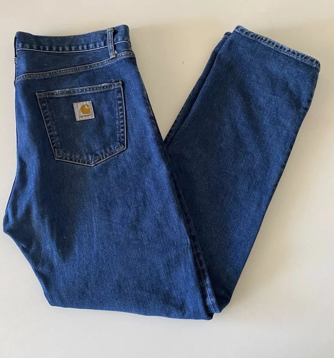 Pantalon Carhartt WIP Pontiac « Maitland » denim coton biologique 36x34 pierre bleue lavage