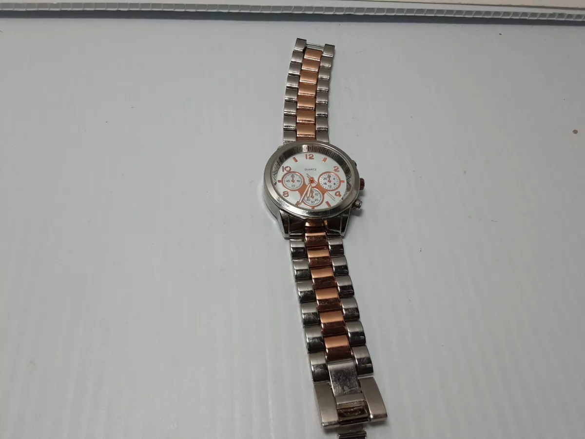 Aeropostale Mens Watch Metal Silver And Rose New Battery eBay