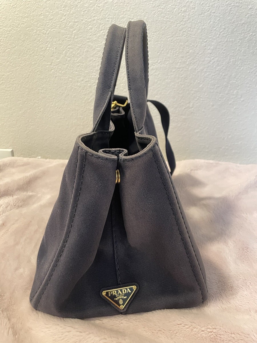 PRADA Canapa Navy Blue Canvas Tote Hand Bag With Strap. | eBay PRADA Canapa Navy Blue Canvas Tote Hand Bag With Strap. | eBay