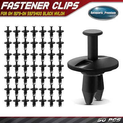 50Pcs 12.7 mm Black Nylon Fascia Bumper Retainer Clips Push Type for GM 1979-On