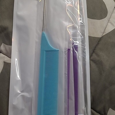 Metal Rat Tail Combs Set of 6 Steel Pin Combs for Hair Parting