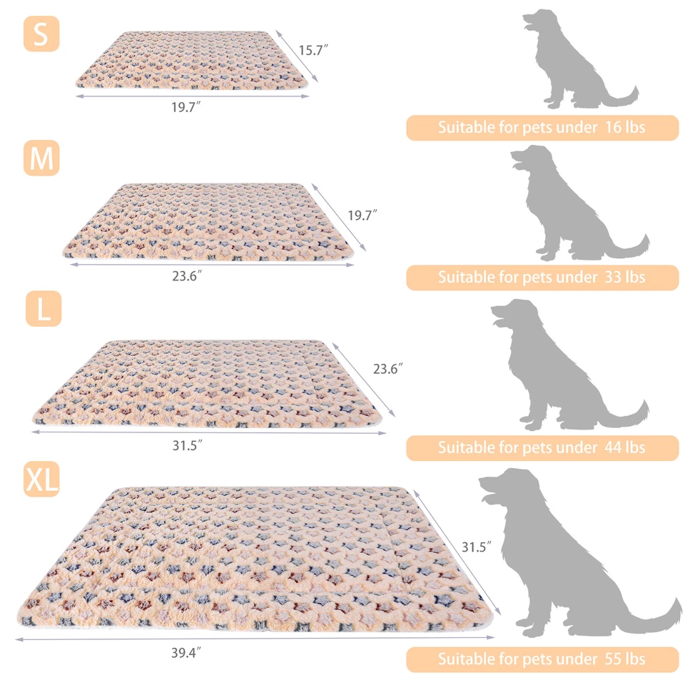 Pet Dog Bed Mat Self Warming Soft Flannel Pad Blanket Cat Bed Cushion Washable - Image 2 of 4