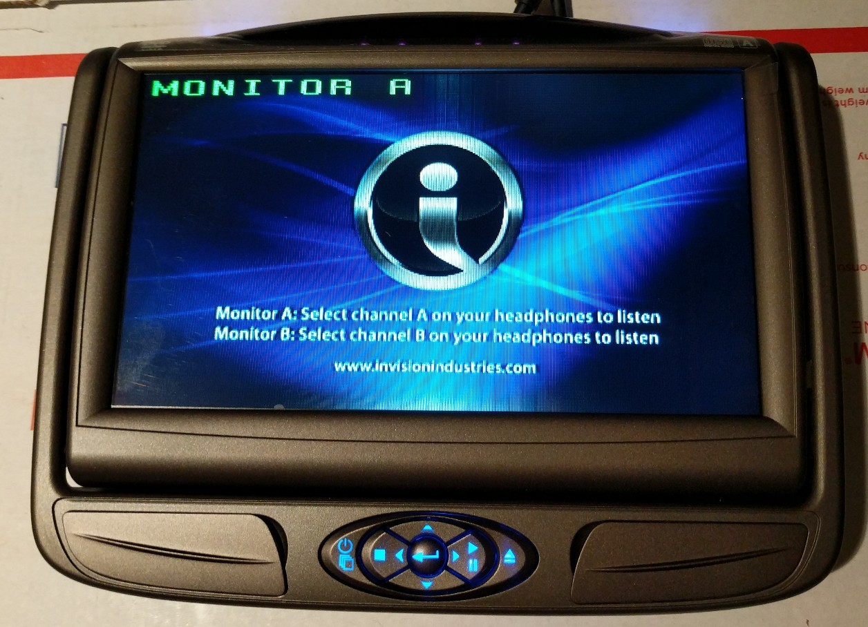 Invision DVD Headrest Monitor DSLM7AA1 factory oem slimline 7 SL7 rear