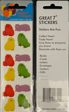 12 packages of Fuzzy Cat Stickers, "Great 7" Sticker Designs, PFZ0204