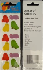 12 packages of Fuzzy Cat Stickers, "Great 7" Sticker Designs, PFZ0204