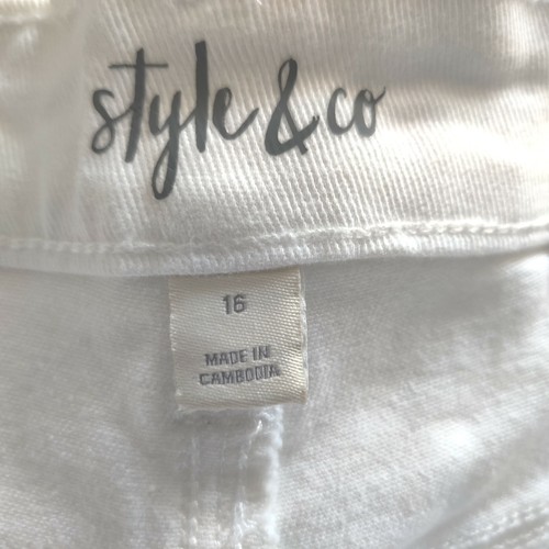 Style & Co Women's White Jean Shorts Pants Size 16 New with Tags - Picture 8 of 9