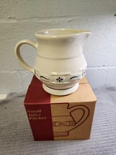 Longaberger Pitcher small juice classic blue #30082 pottery w/box