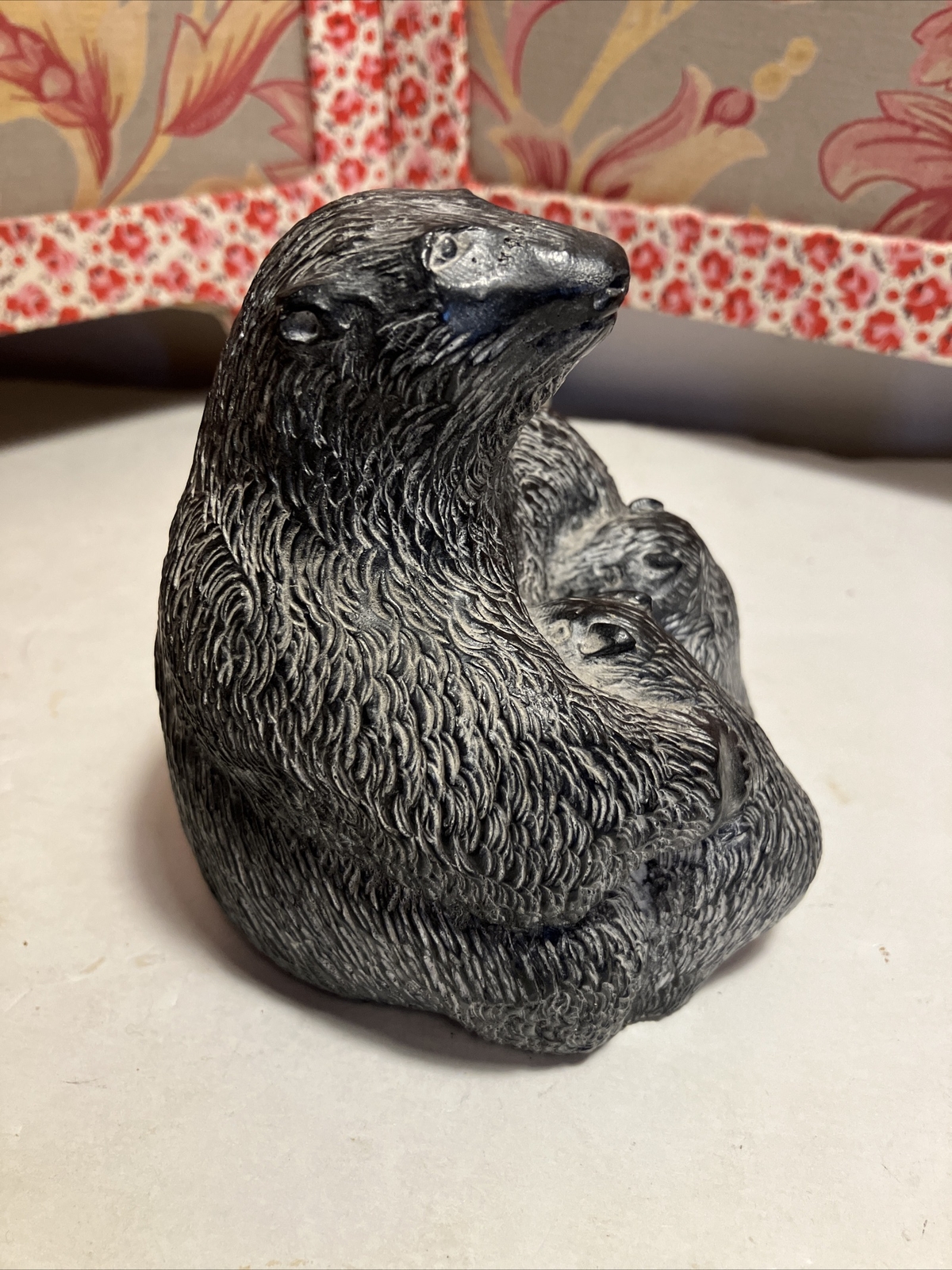 The Wolf Sculptures Original Inuit HandCarved Soap Stone Polar Bear