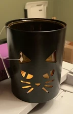 IKEA Halloween Black Cat Metal/Glass Candleholder NWT
