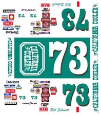 73 Dale Earnhardt California Cooler 1986 Monte Carlo 1/64th HO Slot Car Decals