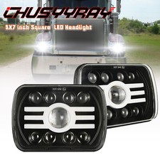 Pair 5X7 7x6 LED Headlights Hi Low Beam For International IHC 9200 9900 9400i