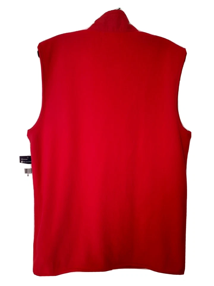Chaps Men's Size Small Red Fleece Zip-Up Vest  - Image 2 of 4