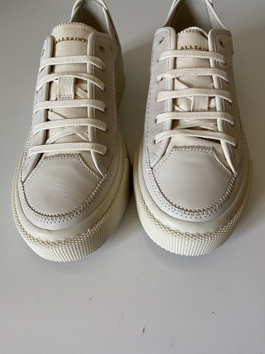 Zapatillas All Saints Milla Mujer 10 EUR 40 Cuero Crema Gamuza Textil $149 - Imagen 5 de 11