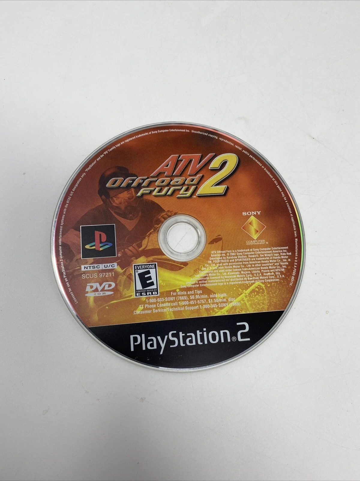 ATV Offroad fury 2 (Sony Playstation 2, 2002) PS2 DISC ONLY