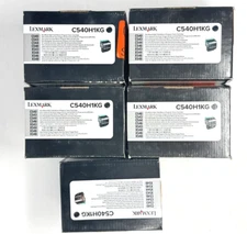 Lot of 5 Lexmark C540H1KG  High Yield Toner Black Toner OEM