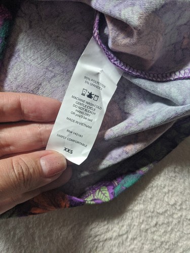 LulaRoe Woman's Julia Dress Size XXS - Purple Floral w/ Orange Teal Accent NWT - Picture 7 of 12