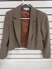 Vtg 70 s PRESTIGE OF BOSTON Cropped Wool JACKET BLAZER WOMEN S SIZE 12 BLHN