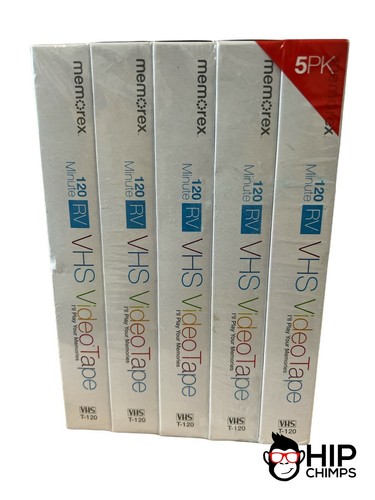 Videocassetta VHS vuota per camper Memorex T-120 120 minuti confezione da 5 - Foto 1 di 3